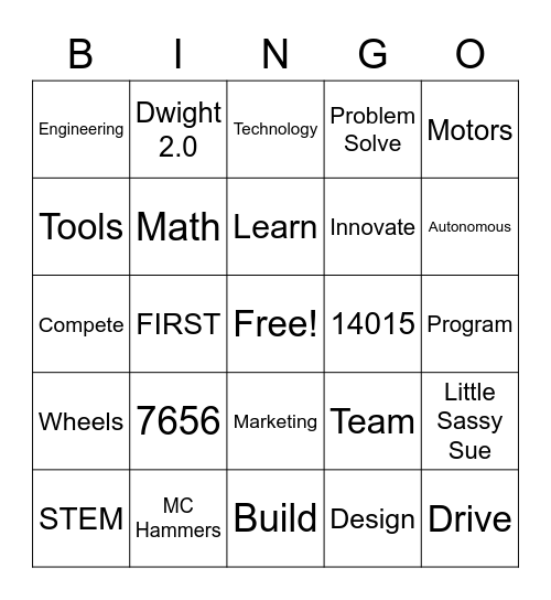 MC Hammers Bingo! Bingo Card