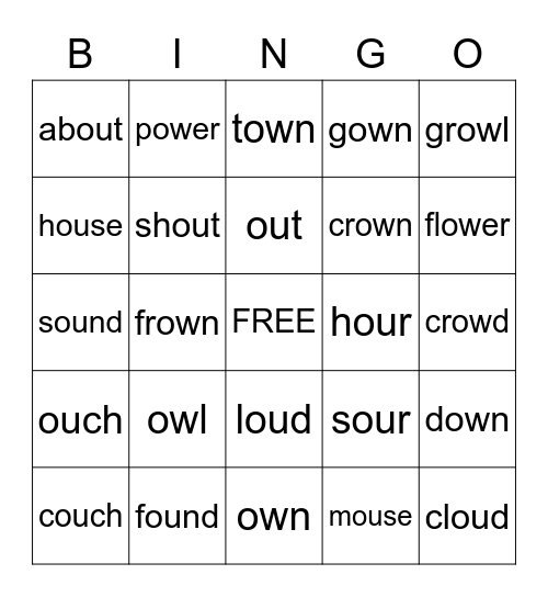 OW, OU Bingo Card