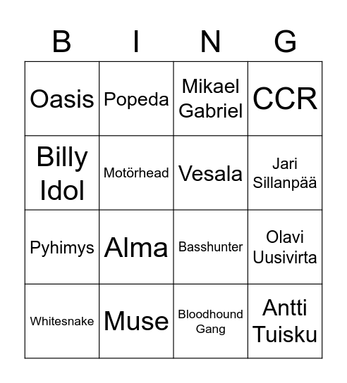 MökkiBingo 2 Bingo Card