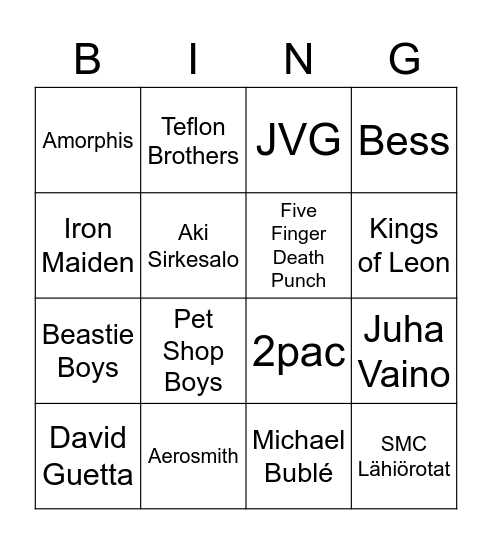 MökkiBingo 3/3 Bingo Card