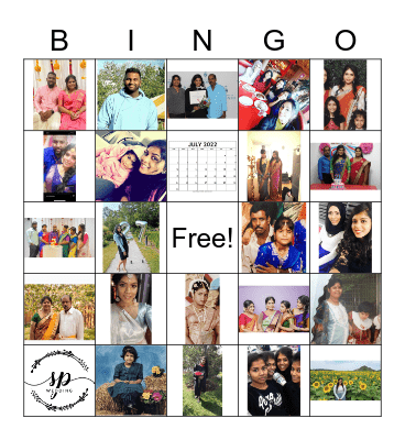Sukanya's Bridal Shower Bingo Card