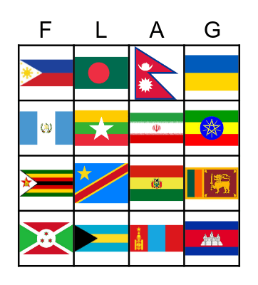 Flag Bingo Card