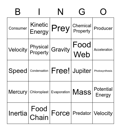 Bingo Board Bingo Card