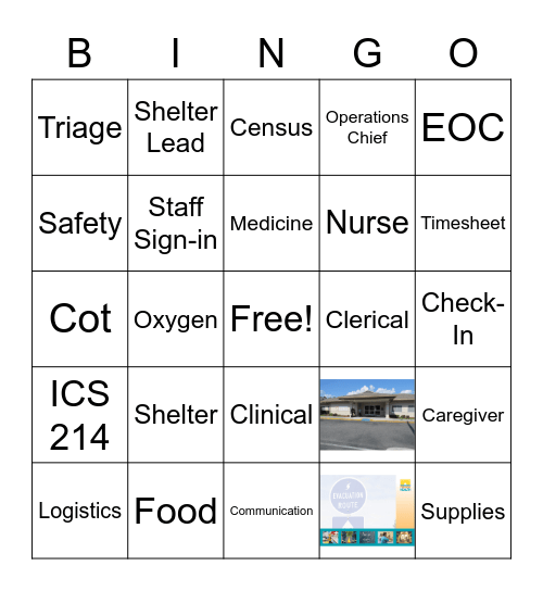 Special Needs Shelter Bingo Card