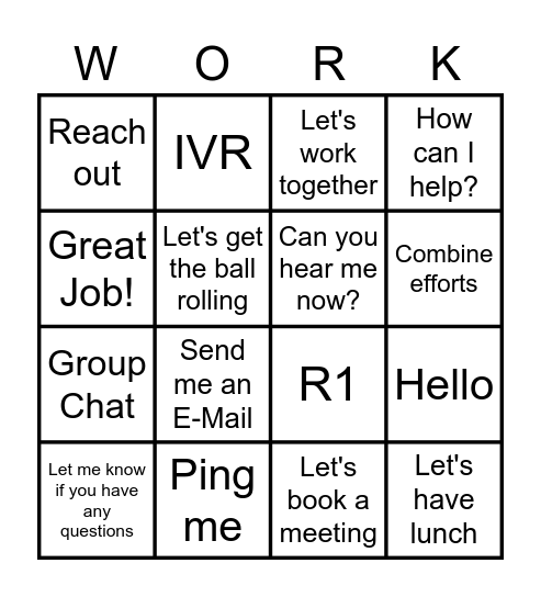 Connecting Bingo Card