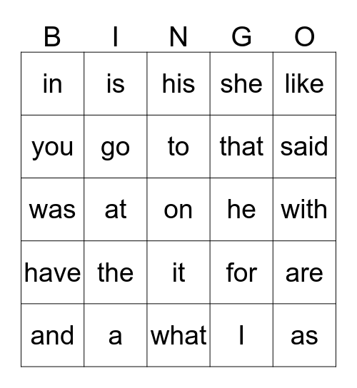 Reading  Bingo Card