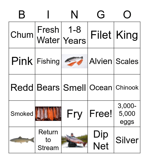 Salmon Bingo Card