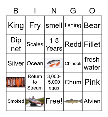 Salmon Bingo Card