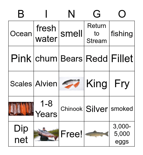 Salmon Bingo Card