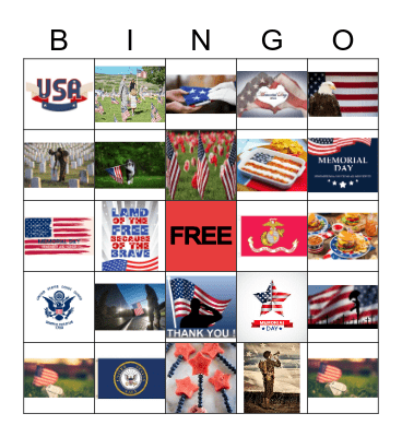 Memorial Day Bingo Card