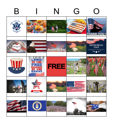 Memorial Day Bingo Card