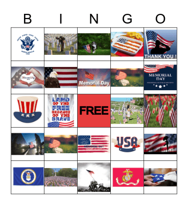 Memorial Day Bingo Card