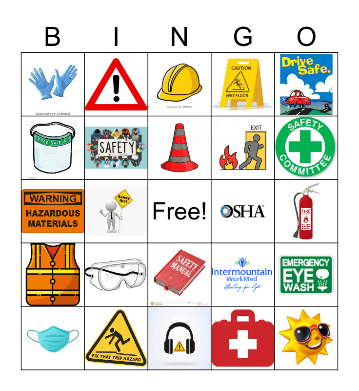 Weber County Safety BINGO Card