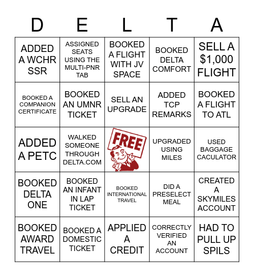 DELTA BINGO Card