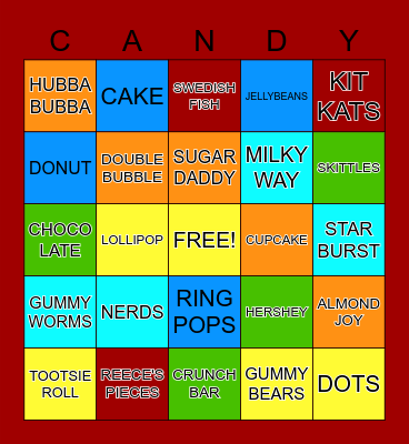 Candy & Dessert! Bingo Card