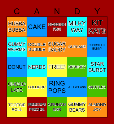 Candy & Dessert! Bingo Card