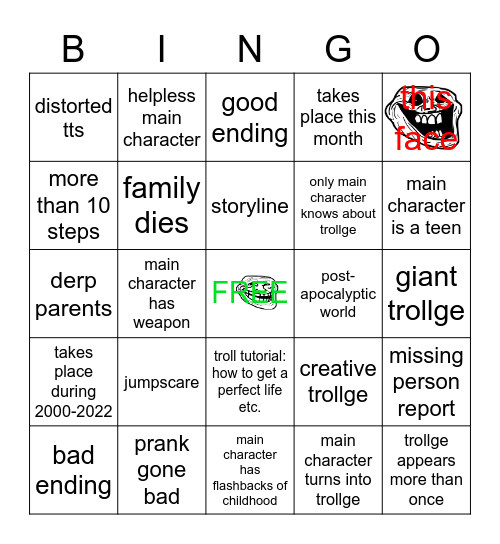 The "bingo" incident Bingo Card
