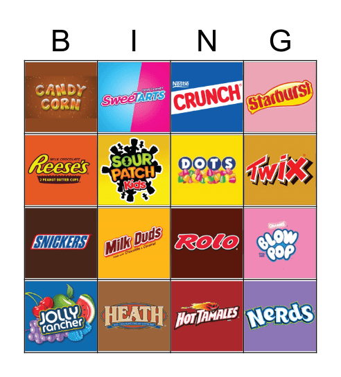 Halloween Candy Bingo Card