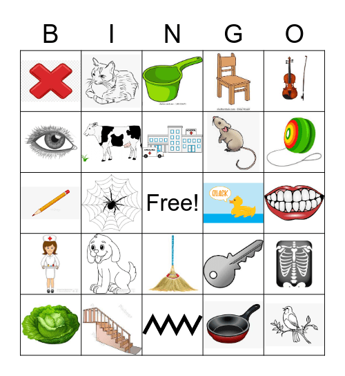 Mga Tunog ng mga Titik Bingo Card