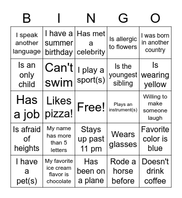 People Bingo MSBK! Bingo Card