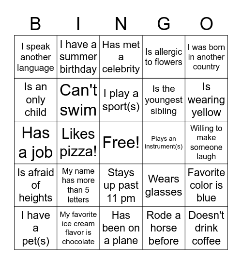 People Bingo MSBK! Bingo Card