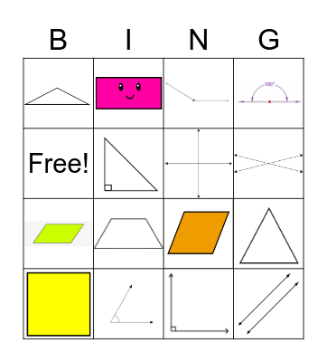 Geometry & Angles Bingo! Bingo Card