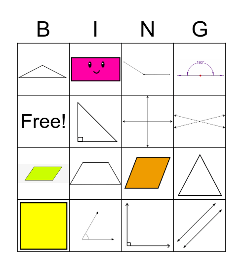 Geometry & Angles Bingo! Bingo Card