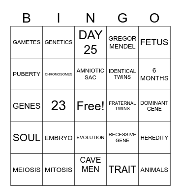 GROWTH & DEVELOPMENT Bingo Card