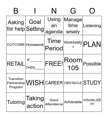 WOOP BINGO Card