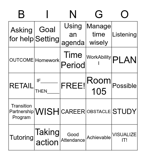 WOOP BINGO Card