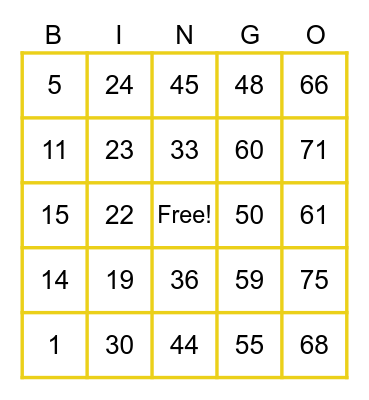 Tatad, Edrian Alexis G. Bingo Card