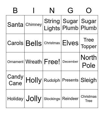 Christmas Bingo Card