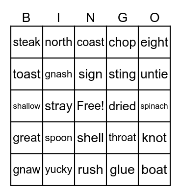 Phonics Bingo! Bingo Card