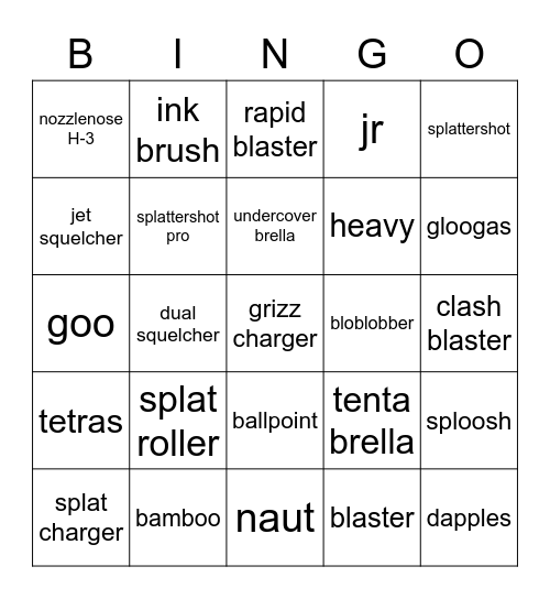 Mystery Rotation Bingo Card