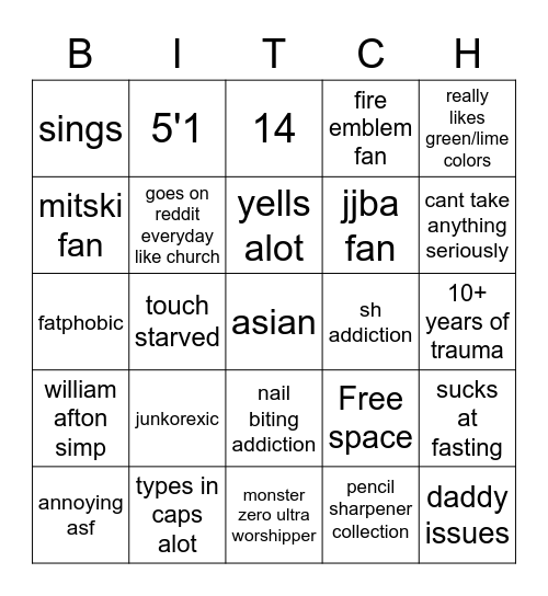 Rattis Bingo Card