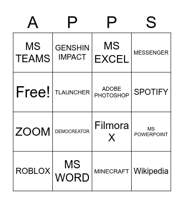 Grade 5 Bingo Card