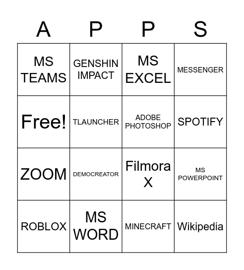 Grade 5 Bingo Card