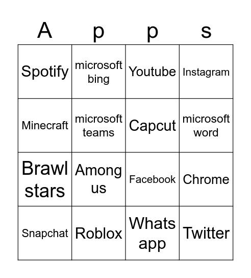 Grade 5 Bingo Card