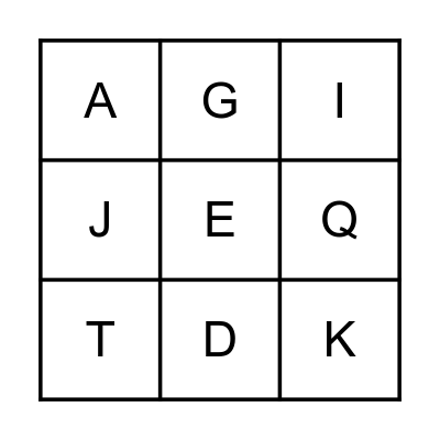 Alphabet Bingo Card