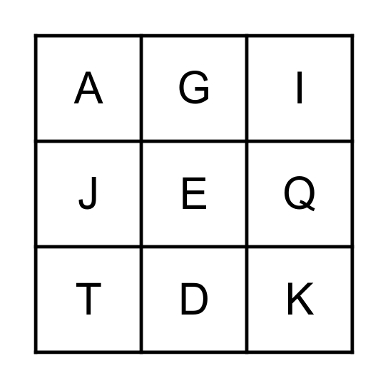 Alphabet Bingo Card