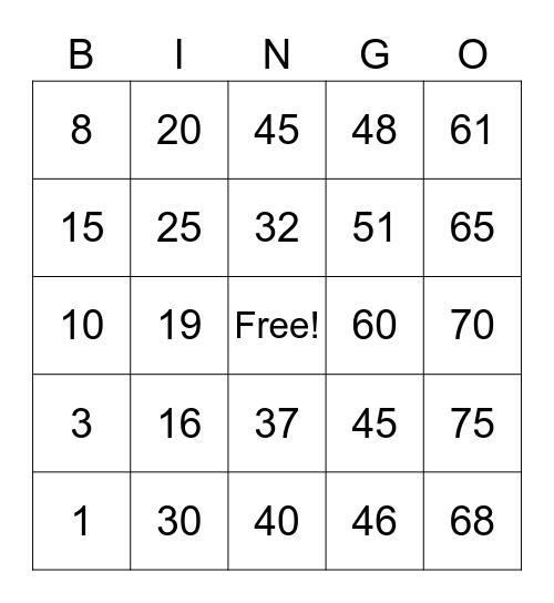 Gian Franco Matre Bingo Card