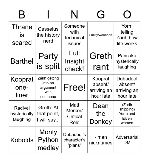 Updated C2 Bingo Card