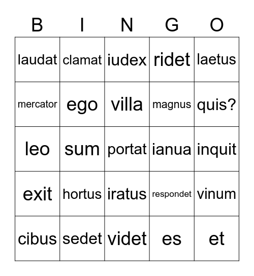1/Carousel#2/#1-4 Bingo Card