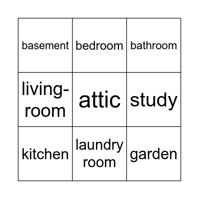 In the house Bingo Card