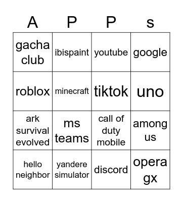 Grade 5 Bingo Card