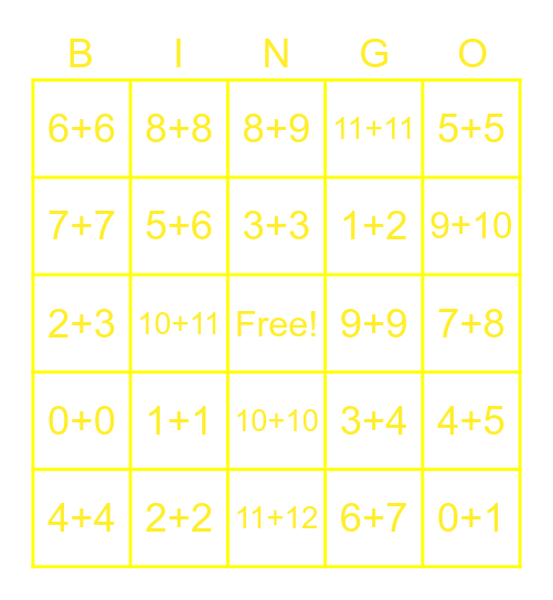 Zesty Math Bingo! Bingo Card