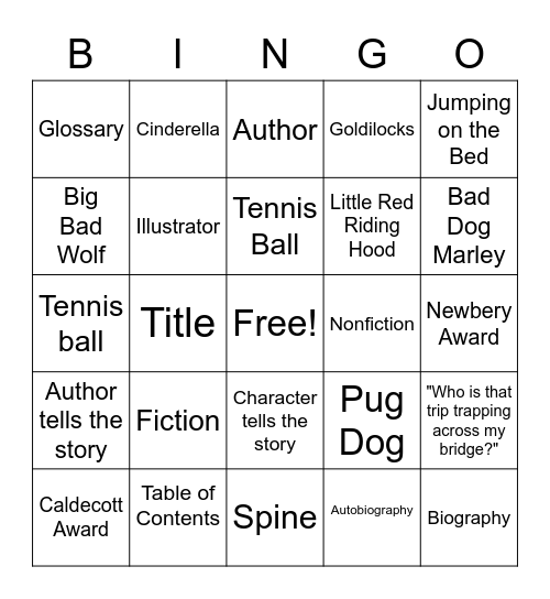 Book Worm BINGO Card