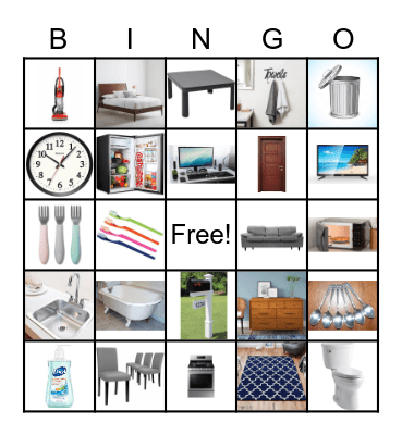 Household Items Bingo Card