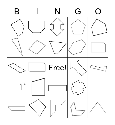 Geometry Bingo Card