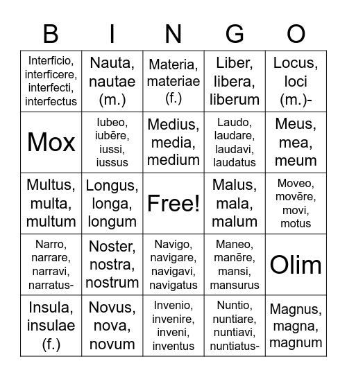 BINGO 3 Bingo Card